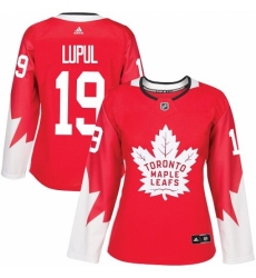 Women's Reebok Toronto Maple Leafs #19 Joffrey Lupul Authentic Red Alternate NHL Jersey