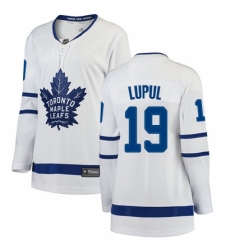Women's Toronto Maple Leafs #19 Joffrey Lupul Authentic White Away Fanatics Branded Breakaway NHL Jersey