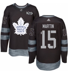 Men's Reebok Toronto Maple Leafs #15 Matt Martin Authentic Black 1917-2017 100th Anniversary NHL Jersey