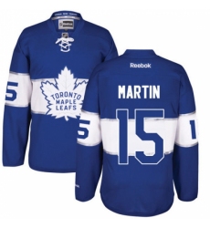 Men's Reebok Toronto Maple Leafs #15 Matt Martin Authentic Royal Blue 2017 Centennial Classic NHL Jersey