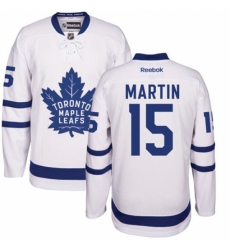 Men's Reebok Toronto Maple Leafs #15 Matt Martin Authentic White Away NHL Jersey