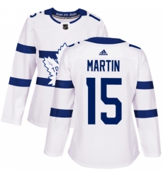 Women's Adidas Toronto Maple Leafs #15 Matt Martin Authentic White 2018 Stadium Series NHL Jersey