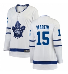 Women's Toronto Maple Leafs #15 Matt Martin Authentic White Away Fanatics Branded Breakaway NHL Jersey