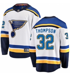 Men's St. Louis Blues #32 Tage Thompson Fanatics Branded White Away Breakaway NHL Jersey Men's St. Louis Blues #32 Tage Thompson Fanatics Branded White Away Breakaway NHL Jersey