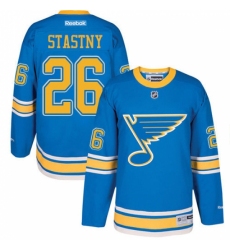 Men's Reebok St. Louis Blues #26 Paul Stastny Premier Blue 2017 Winter Classic NHL Jersey