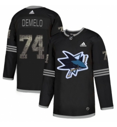 Men's Adidas San Jose Sharks #74 Dylan DeMelo Black Authentic Classic Stitched NHL Jersey