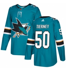 Men's Adidas San Jose Sharks #50 Chris Tierney Authentic Teal Green Home NHL Jersey