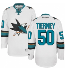 Men's Reebok San Jose Sharks #50 Chris Tierney Authentic White Away NHL Jersey