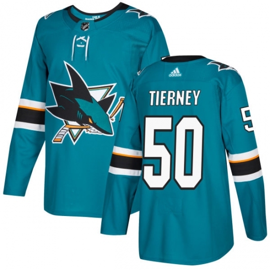 Youth Adidas San Jose Sharks #50 Chris Tierney Authentic Teal Green Home NHL Jersey Youth Adidas San Jose Sharks #50 Chris Tierney Authentic Teal Green Home NHL Jersey
