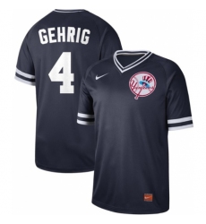 Men's Nike New York Yankees #4 Lou Gehrig Navy Authentic Cooperstown Collection Stitched Baseball Jersey