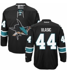 Men's Reebok San Jose Sharks #44 Marc-Edouard Vlasic Authentic Black Third NHL Jersey Men's Reebok San Jose Sharks #44 Marc-Edouard Vlasic Authentic Black Third NHL Jersey