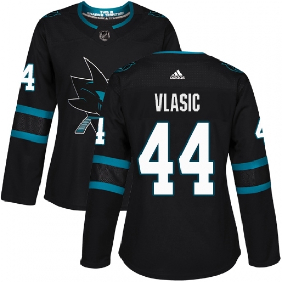Women's Adidas San Jose Sharks #44 Marc-Edouard Vlasic Premier Black Alternate NHL Jersey Women's Adidas San Jose Sharks #44 Marc-Edouard Vlasic Premier Black Alternate NHL Jersey