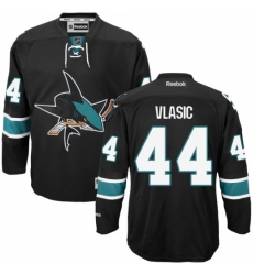 Women's Reebok San Jose Sharks #44 Marc-Edouard Vlasic Authentic Black Third NHL Jersey