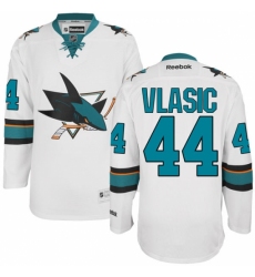 Women's Reebok San Jose Sharks #44 Marc-Edouard Vlasic Authentic White Away NHL Jersey
