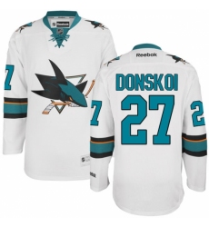 Men's Reebok San Jose Sharks #27 Joonas Donskoi Authentic White Away NHL Jersey Men's Reebok San Jose Sharks #27 Joonas Donskoi Authentic White Away NHL Jersey