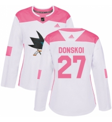 Women's Adidas San Jose Sharks #27 Joonas Donskoi Authentic White/Pink Fashion NHL Jersey Women's Adidas San Jose Sharks #27 Joonas Donskoi Authentic White/Pink Fashion NHL Jersey