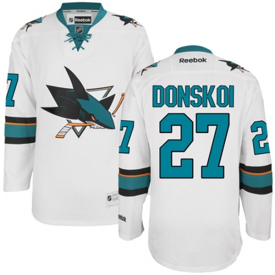 Women's Reebok San Jose Sharks #27 Joonas Donskoi Authentic White Away NHL Jersey Women's Reebok San Jose Sharks #27 Joonas Donskoi Authentic White Away NHL Jersey