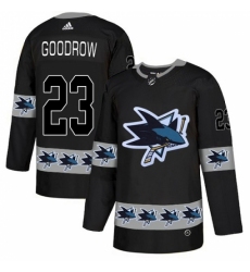 Men's Adidas San Jose Sharks #23 Barclay Goodrow Authentic Black Team Logo Fashion NHL Jersey