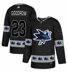 Men's Adidas San Jose Sharks #23 Barclay Goodrow Authentic Black Team Logo Fashion NHL Jersey Men's Adidas San Jose Sharks #23 Barclay Goodrow Authentic Black Team Logo Fashion NHL Jersey