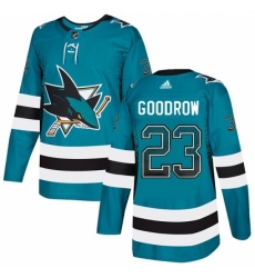Men's Adidas San Jose Sharks #23 Barclay Goodrow Authentic Teal Drift Fashion NHL Jersey