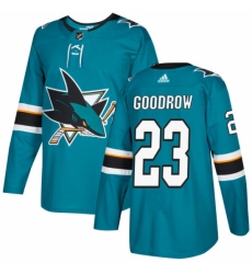 Men's Adidas San Jose Sharks #23 Barclay Goodrow Premier Teal Green Home NHL Jersey