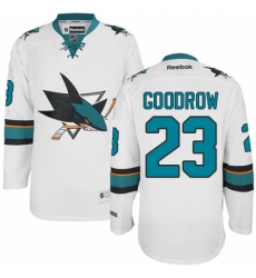 Men's Reebok San Jose Sharks #23 Barclay Goodrow Authentic White Away NHL Jersey