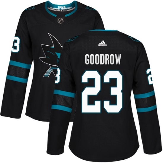 Women's Adidas San Jose Sharks #23 Barclay Goodrow Premier Black Alternate NHL Jersey Women's Adidas San Jose Sharks #23 Barclay Goodrow Premier Black Alternate NHL Jersey