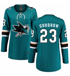 Women's San Jose Sharks #23 Barclay Goodrow Fanatics Branded Teal Green Home Breakaway NHL Jersey