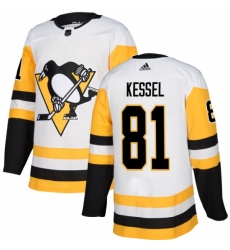 Men's Adidas Pittsburgh Penguins #81 Phil Kessel Authentic White Away NHL Jersey