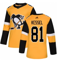Men's Adidas Pittsburgh Penguins #81 Phil Kessel Premier Gold Alternate NHL Jersey