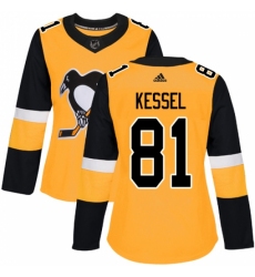 Women's Adidas Pittsburgh Penguins #81 Phil Kessel Authentic Gold Alternate NHL Jersey