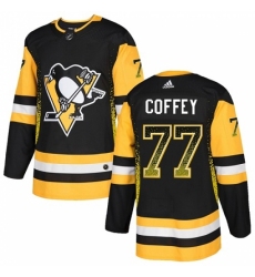 Men's Adidas Pittsburgh Penguins #77 Paul Coffey Authentic Black Drift Fashion NHL Jersey