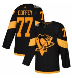 Men's Adidas Pittsburgh Penguins #77 Paul Coffey Black Authentic 2019 Stadium Series Stitched NHL Jersey