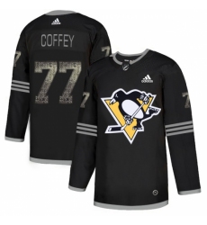 Men's Adidas Pittsburgh Penguins #77 Paul Coffey Black Authentic Classic Stitched NHL Jersey