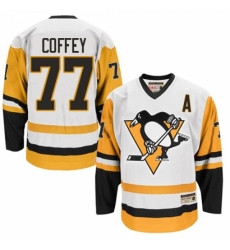 Men's CCM Pittsburgh Penguins #77 Paul Coffey Premier White Throwback NHL Jersey