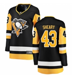 Women's Pittsburgh Penguins #43 Conor Sheary Fanatics Branded Black Home Breakaway NHL Jersey