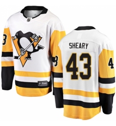 Youth Pittsburgh Penguins #43 Conor Sheary Fanatics Branded White Away Breakaway NHL Jersey