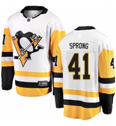 Men's Pittsburgh Penguins #41 Daniel Sprong Fanatics Branded White Away Breakaway NHL Jersey