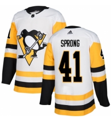 Women's Adidas Pittsburgh Penguins #41 Daniel Sprong Authentic White Away NHL Jersey
