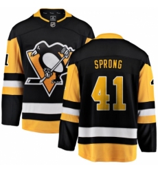 Youth Pittsburgh Penguins #41 Daniel Sprong Fanatics Branded Black Home Breakaway NHL Jersey