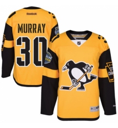 Youth Reebok Pittsburgh Penguins #30 Matt Murray Authentic Gold 2017 Stadium Series NHL Jersey
