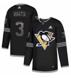 Men's Adidas Pittsburgh Penguins #3 Olli Maatta Black Authentic Classic Stitched NHL Jersey