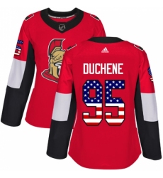 Women's Adidas Ottawa Senators #95 Matt Duchene Authentic Red USA Flag Fashion NHL Jersey Women's Adidas Ottawa Senators #95 Matt Duchene Authentic Red USA Flag Fashion NHL Jersey
