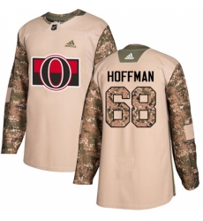 Men's Adidas Ottawa Senators #68 Mike Hoffman Authentic Camo Veterans Day Practice NHL Jersey