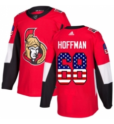 Men's Adidas Ottawa Senators #68 Mike Hoffman Authentic Red USA Flag Fashion NHL Jersey