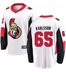 Men's Ottawa Senators #65 Erik Karlsson Fanatics Branded White Away Breakaway NHL Jersey