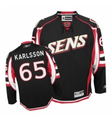 Men's Reebok Ottawa Senators #65 Erik Karlsson Authentic Black Third NHL Jersey