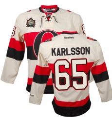 Men's Reebok Ottawa Senators #65 Erik Karlsson Premier Cream 2014 Heritage Classic NHL Jersey