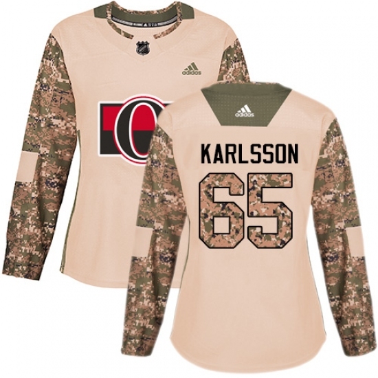 Women's Adidas Ottawa Senators #65 Erik Karlsson Authentic Camo Veterans Day Practice NHL Jersey Women's Adidas Ottawa Senators #65 Erik Karlsson Authentic Camo Veterans Day Practice NHL Jersey