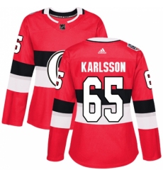 Women's Adidas Ottawa Senators #65 Erik Karlsson Authentic Red 2017 100 Classic NHL Jersey